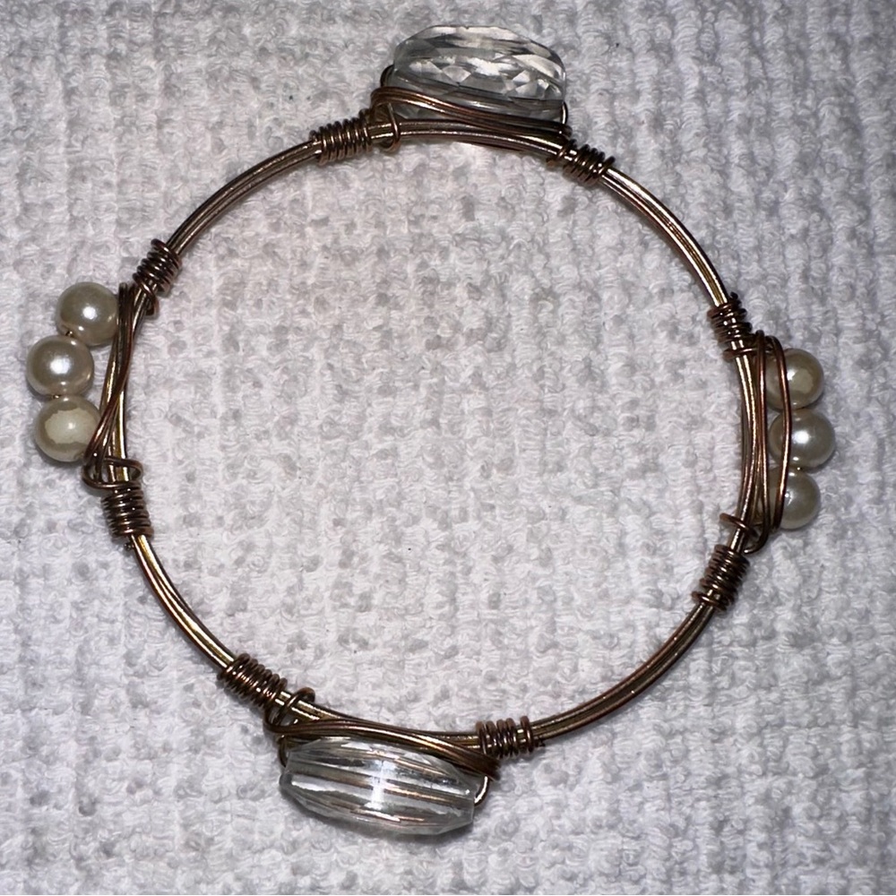 Chunky Gold Wire Wrap Bangle Stackable Bracelets … - image 6